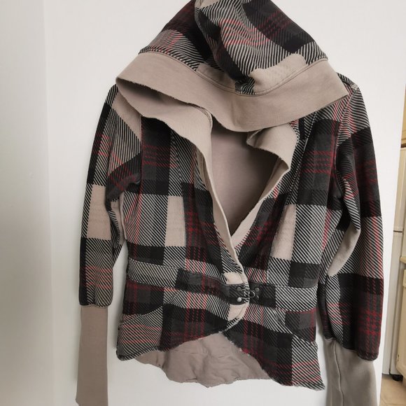 Blazer style plaid sweater jacket - Picture 3 of 5
